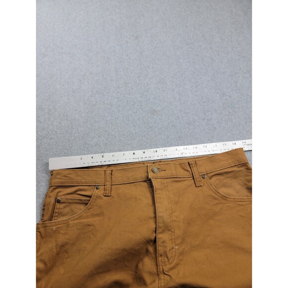 Dickies Carpenter Pants Mens 34x34 (36x33) Brown Canvas Stretch Work Distressed - Picture 7 of 16